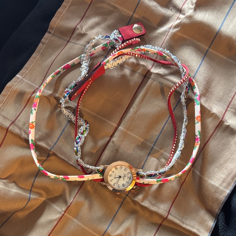 Floral Multi-Color Wrap Watch